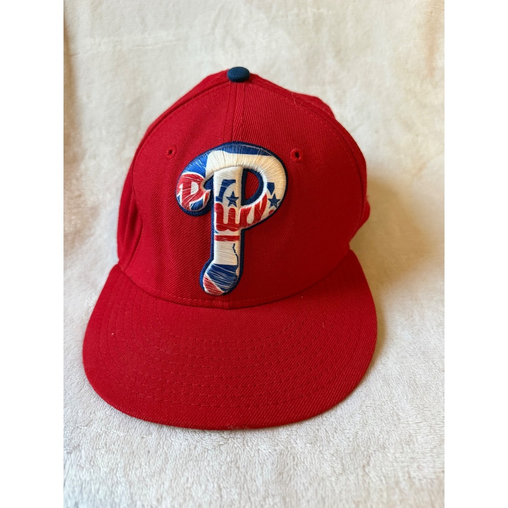New Era Philadelphia Phillies Hat Mens 7 Red Good 59FIFTY Stars Stripes Logo